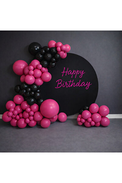 Balonsan Balloon Set 80 Pieces (Fuchsia-Black)