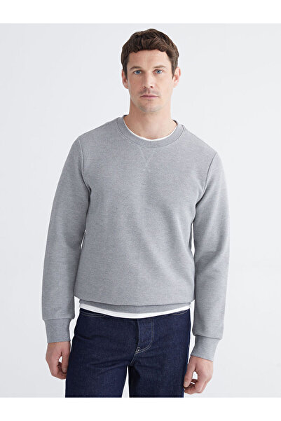 LC Waikiki LCWAIKIKI ClassicGrey guler rotund Swea pentru bărbați tricou