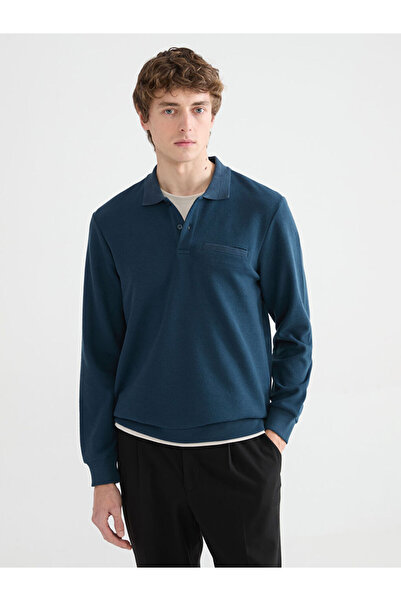 LC Waikiki Rmz Gi̇yi̇m Farkiyla Devrik Roba Collar Men's Sweatshirt