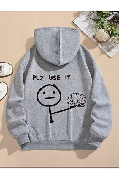 LELVANİ PLZ USE IT Hanorac cu glugă cu imprimeu grafic tricou