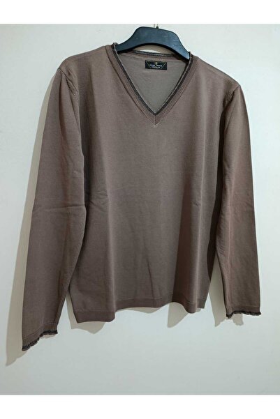 anne moda ankara جودة فائقة، ياقة على شكل حرف V، لون موحد، أكمام طويلة، مزيج من القطن والأكريليك، أنيق، سترة/بلوزة تريكو