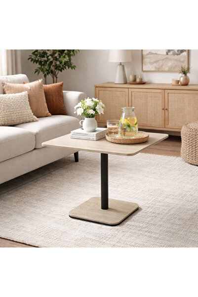 SADANHOME طاولة كافي خشب ميلاين70x70x75