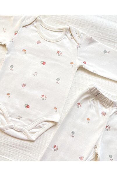 Zezig Floria %100 Pamuk Organik Baskı Body Pantolon Takım