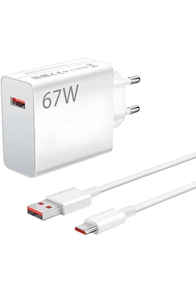 AVDA 67W Type-C Şarj Adaptörü ve Kablo Seti, Hızlı, iPhone Redmi Huawei Uyumlu