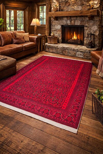 ANTİK KİLİM BYZ rustic modern kırmızı desenli kilim 160*230-200*290