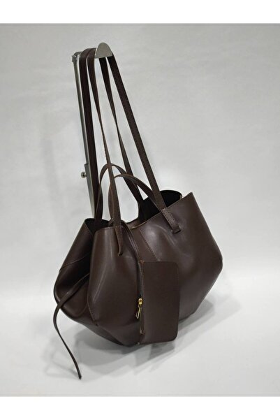 AYSAMOOD جلد - حقيبة يد كبيرة ناعمة مظهر جلدي |   مقاس ماكسي مع محفظة إضافية