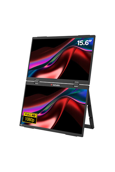 Verbatim Διπλή οθόνη κατά λέξη, 15,6", Portabil, FHD (1920 × 1080), IPS, USB-C / Mini HDMI, Negru