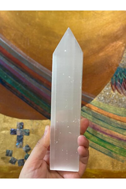 gemsartdeco SELENİT DOĞALTAŞ FLAT KULE 20 CM