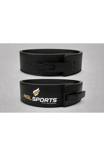 MGL SPORTS Weight Lifting Leather Lever Belt –(MEDIUM) Heavy Duty Powerlifting Back Support |