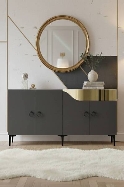 YUMEDİ DESİGN KA1514AG - İVELİNA KONSOL, TV SEHPASI, ÇOK AMAÇLI DOLAP ve KAHV...