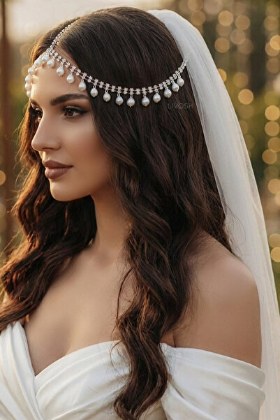 LIVOSH ACCESORII DE PĂR CU PERLE, ACCESORII PENTRU CAP, TĂRĂȘĂ DE MIREASĂ, TĂ...