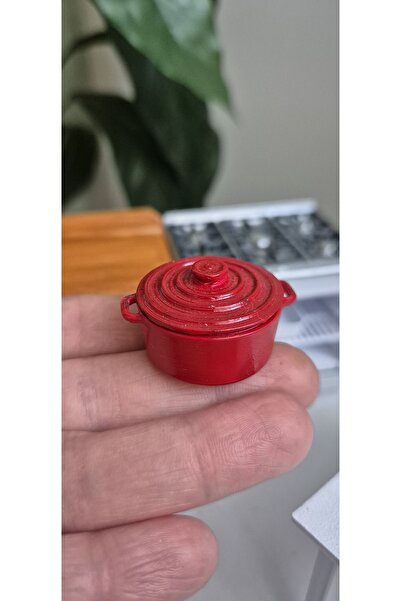 Minyatür Dünyam 1/12 Minyatür Lav Tencere Maketi 3,5 cm – 3D Pla Baskı Dekoratif Diorama & Maket Ev Aksesuarı