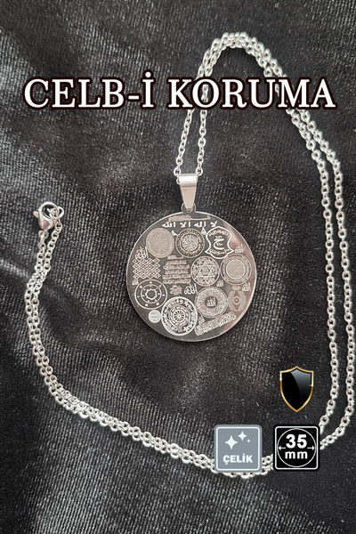 Miss TBee 🙏 Celb-I Protection Talisman Steel Necklace 🎨   Silver Color