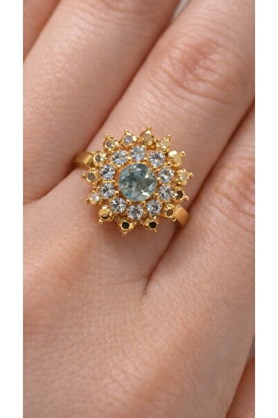 Nurtakı خاتم كبير الحجم متعدد الأحجار قابل للتعديل على شكل الشمس