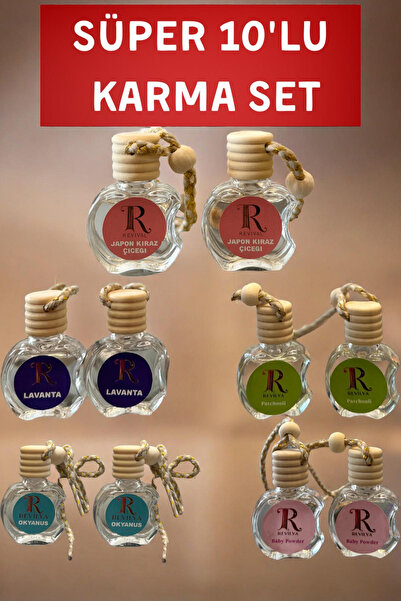 Revilya Süper 10'lu En Çok Sevilen Araç & Mekân Kokuları– 8 ml Cam - Ferah & ...