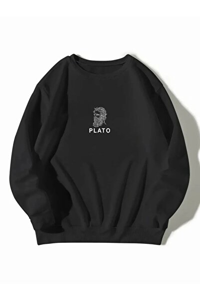 YRN COLLECTION سويت شيرت برقبة دائرية للجنسين مطبوع عليه بلوتو