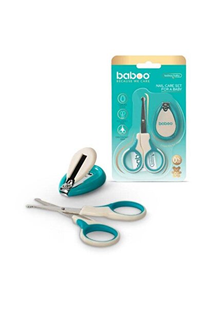 Baboo مجموعة العناية بالأظافر - مقص أظافر وقصافة أظافر - من عمر 0 أشهر فما فوق - لاجون فييستا