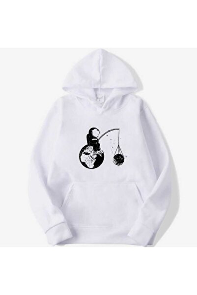 YRN COLLECTION سويت شيرت بقلنسوة مطبوع عليه مساحة كبيرة للنساء والرجال للجنسين