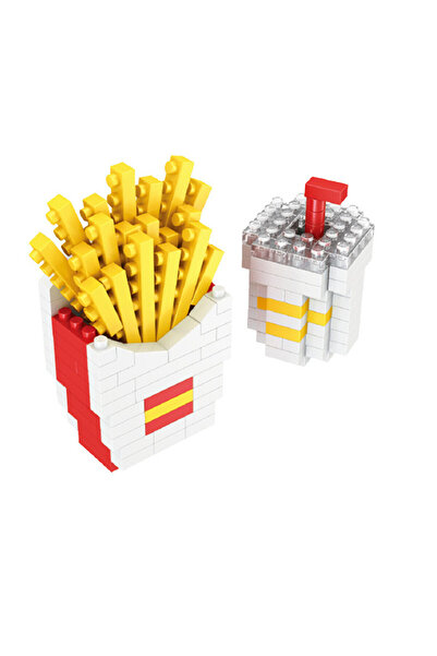 Choice4 مكعبات بناء صغيرة على شكل بطاطس مقلية، طعام، وجبات سريعة، نموذج ثلاثي...