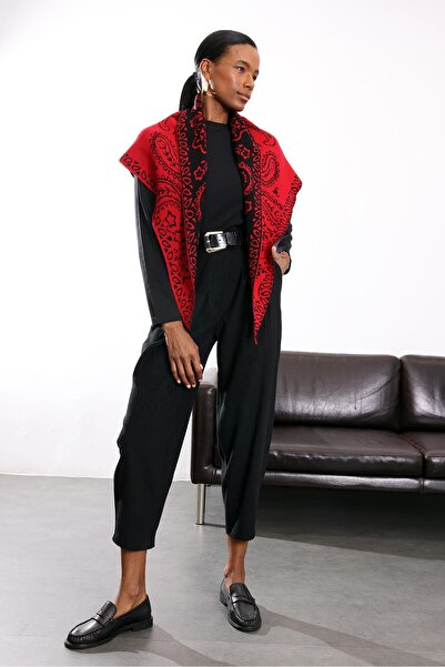 5in1Canpolat Black Velvet Belted Barrel Pants 2081