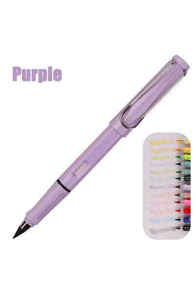 Choice قلم رصاص أرجواني 12 لونًا يمكن مسحه برأس بديل سحري صديق للبيئة للأطفال