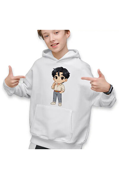 OEM Παιδικό Φούτερ με Κουκούλα για Αγόρια Huntrix Saja Boys Jinu Chibi Kpop
