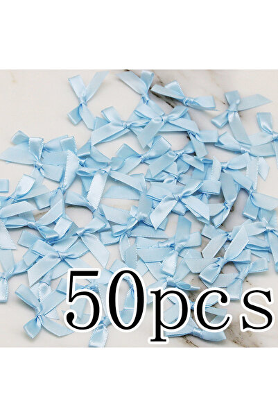 Choice 4 سم أزرق سماوي (50 قطعة) فيونكات شريطية ملونة 4*4 سم، حجم صغير، فيونك...