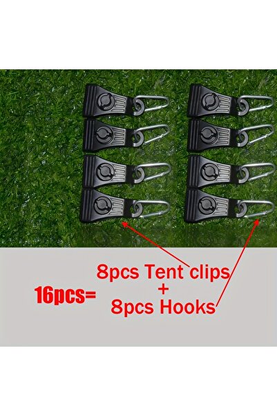 Choice 8 خطافات، 8 مشابك خيمة، 16/10/5 قطع، مشابك خيمة شديدة التحمل مع حلقة ت...