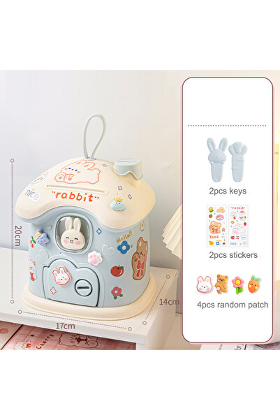 Choice ألعاب حصالة نقود إبداعية للأطفال باللون الأزرق، مصنوعة يدويًا، على شكل...