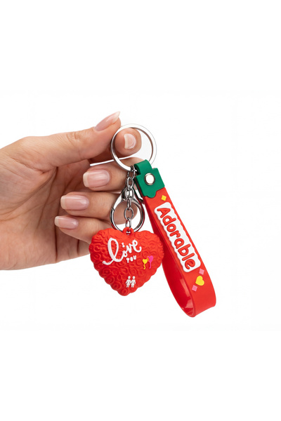 shop Heart Shaped Red Pvc Keychain – Eco-Friendly, Gift Valentine's Day
