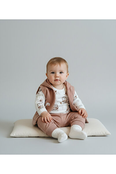 Babyim طقم ملابس للأطفال الذكور مكون من طقم فيست قطع مع سنجاب