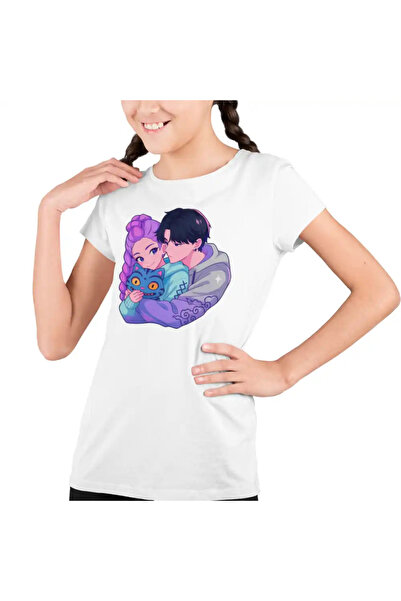 OEM Tricou Copii Fete Huntrix Saja Love Kpop Demon Hunters