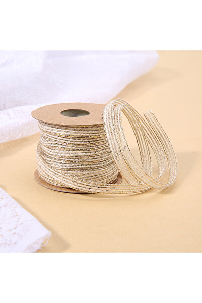 Choice شريط خيش أبيض عتيق بطول 10 أمتار، مزين بالدانتيل، مناسب لتزيين حفلات ا...