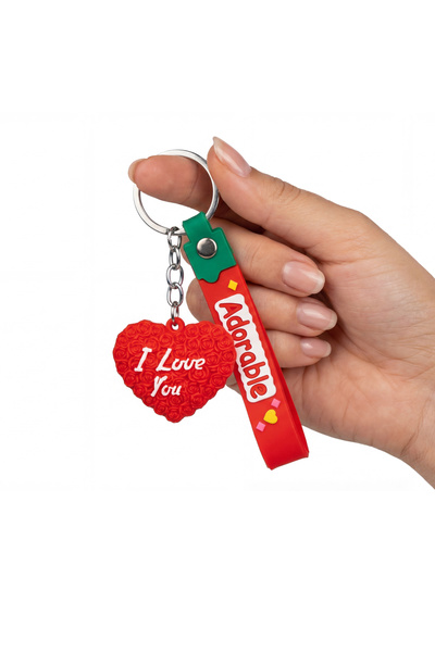 shop Heart Shaped Red Pvc Keychain – Eco-Friendly, Gift Valentine's Day