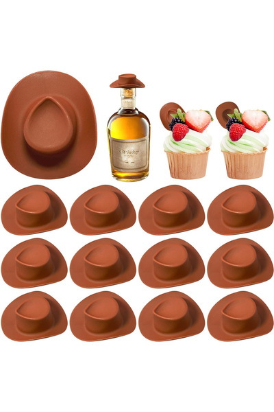 Choice 30pcs brown 30 Pieces Brown Cowboy Hat Mini Western Cowgirl Hat Doll H...