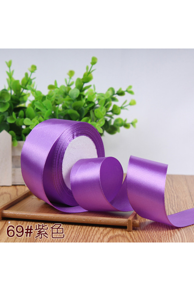 Choice شريط حريري ساتان بنفسجي 25 مم، طول 22 متر/لفة، متوفر بأطوال 6 مم، 10 م...