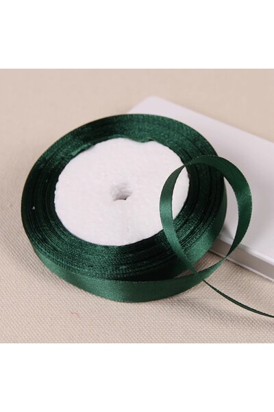 Choice شريط ساتان أخضر داكن ذو وجه واحد، طوله ٢٢ مترًا وعرضه ١ سم، طوله ٢٥ يا...