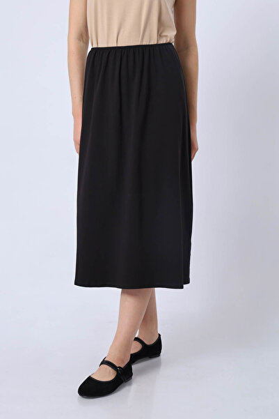 the basics قماش قابل للتمدد بطانة تنورة طويلة من القطن الممشط