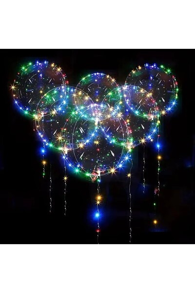 Choice 4 قطع أخرى من بالونات LED متعددة الألوان مع كرة بوبو شفافة مضيئة لحفلا...