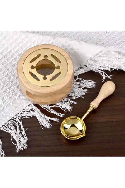 Choice Wood Color-2PCS Wax Seal Stamp Set Lacquer Furnace Solid Wood Stove Fi...