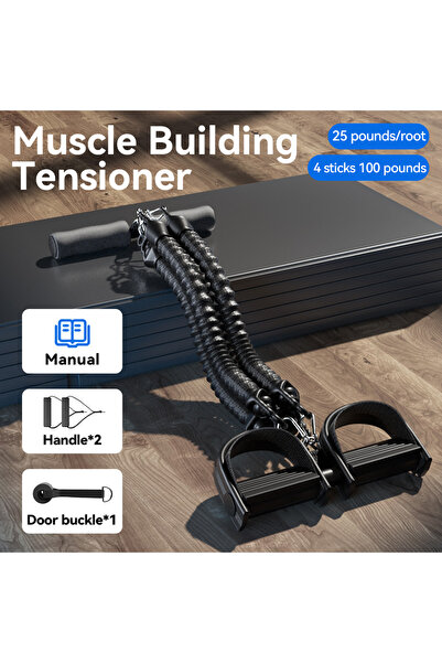 Choice حبل شد الدواسة للرجال، 4 حبال، حبل شد مطاطي لتقوية عضلات البطن والصدر