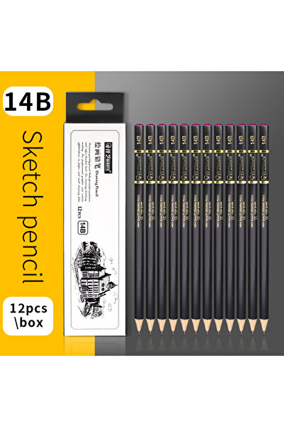 Choice 14B 12 pcs/set Professional Sketch Drawing Pencil Set 4H 2H H HB 2B 4B...