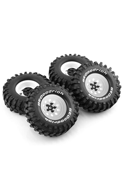 Choice 4 قطع من إطارات RS RC البيضاء مقاس 110 مم و1.9 بوصة مع جنوط Beadlock ل...