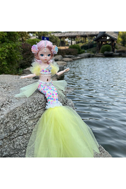 Choice دمية حورية البحر صفراء اللون، طولها 45 سم/17.72 بوصة، لعبة فتاة، دمية ...