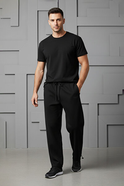 Fulla Moda Yazı Baskılı Paçası Stoperli Baggy Eşofman Altı