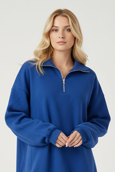 UNCİA OUTDOORS Half Zipper Women's Oversized Sweatshirt Comfortable Fit Daily...