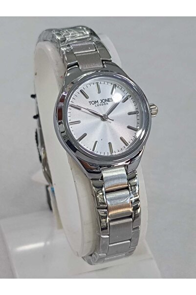 Tom Jones çelik kordonlu, metalik, su geçirmez, 2 yıl garantili kadın kol saati