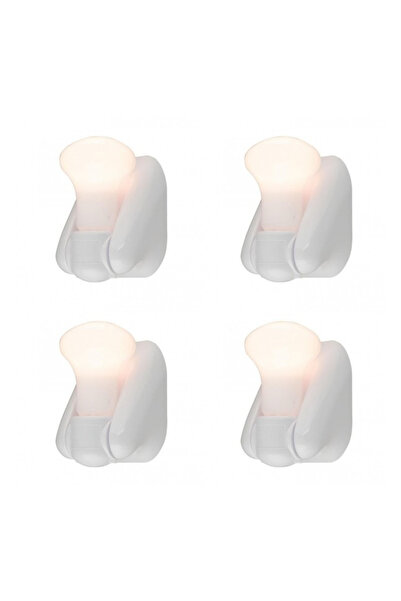 KlaussTech Σετ 4 φορητών λαμπτήρων LED, ασύρματης σύνδεσης, εύχρηστων, λευκών
