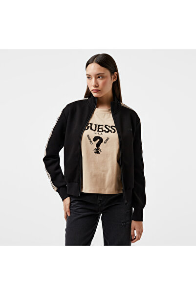 Guess Kadın Guess Tam Fermuarlı Sweatshirt - Siyah