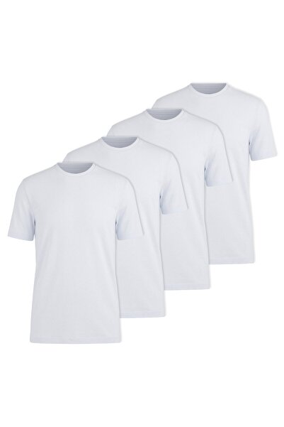 OLYMP Herren T-Shirts, Rundhals, 4er Pack - Bodywear, Modern Fit, Baumwolle
